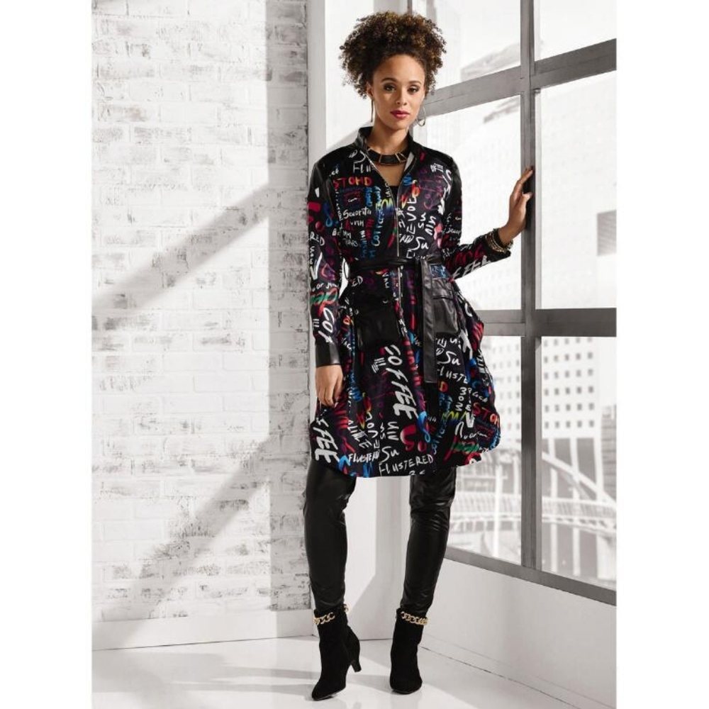 Graffiti Print Jacket XL NWT